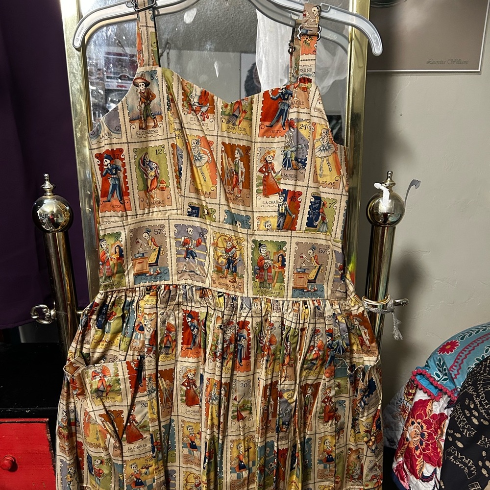 Smitten kitten Dia de Los Muertos Postage Dress